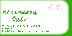 alexandra vali business card