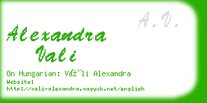 alexandra vali business card